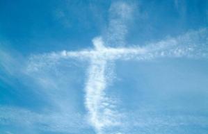 Crucifix shaped cloud formation